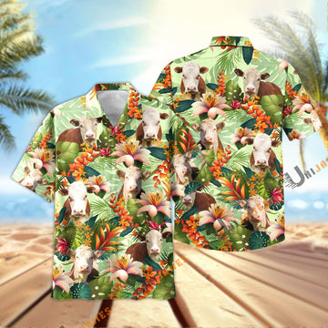 Uni Hereford Cool Summer Mint Pattern Hawaiian Shirt