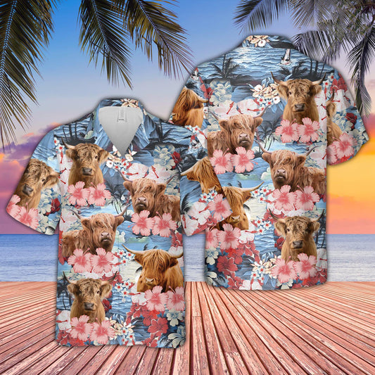 Uni Highland Flower Farming 3D Hawaiian Shirt