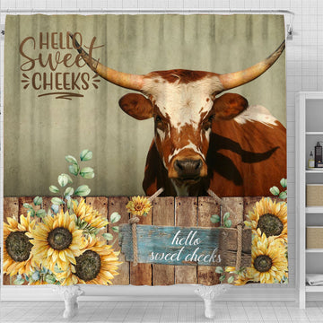 Uni Texas Longhorn Hello Sweet Cheeks 3D Shower Curtain