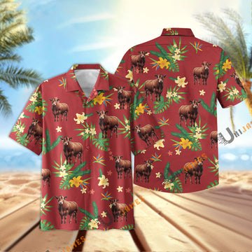 Uni Beefmaster Vintage Red Summer Hawaiian Shirt