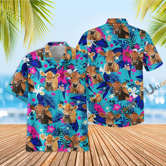 Uni Jersey Cool Flower Color Hawaiian Shirt