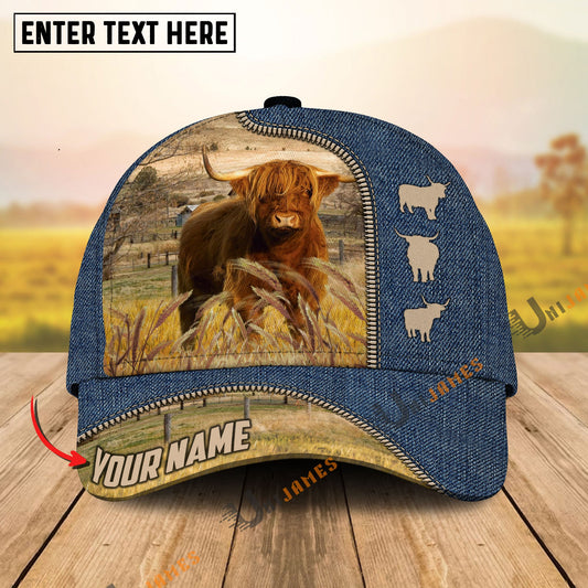 Uni Highland Farm Jeans Pattern Customized Name Cap