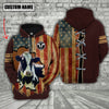 Uni Holstein US Flag Retro Personalized 3D Hoodie