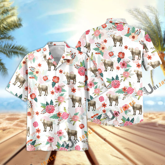 Uni Charolais Fresh Summer 3D Hawaiian Shirt