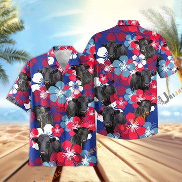 Unique Dexter Flower Blue Red 3D Hawaiian Shirt