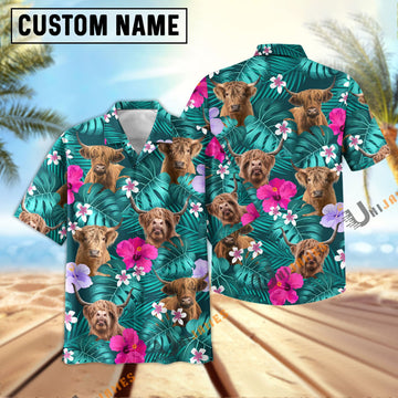 Uni Highland Green Flowers Summer Pattern Hawaiian Shirt