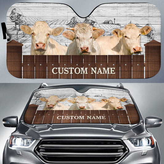 Uni Charolais Farming Custom Name 3D Sun Shade