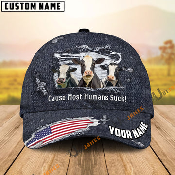 Uni Holstein US Flag Dark Jean Pattern Customized Name Cap