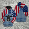 Uni Black Angus Cattle US Flag Farm Personalized 3D Hoodie
