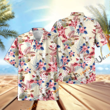 Uni Charolais Flowers Cool Summer Pattern Hawaiian Shirt