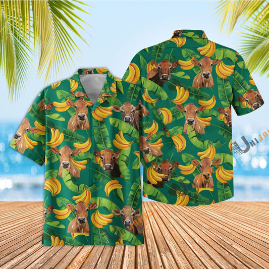 Uni Jersey Banana Green Summer Hawaiian Shirt