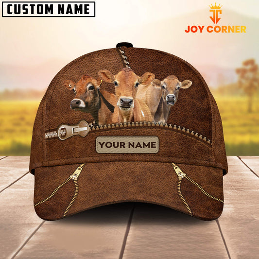 Uni Jersey Cattle Zipper Pattern Customized Name Cap