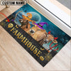 Uni Jersey Farmhouse Halloween Custom Name Doormat