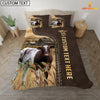 Uni Shorthorn Custom Text Leather Pattern Bedding Set