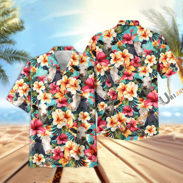 Unique Black Baldy Tropical Flower Pattern Seamless Hawaiian Shirt