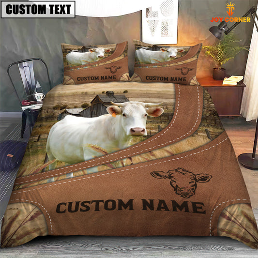 Uni Custom Name Charolais On Farm Bedding Set