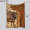 Uni Personalized Name Beefmaster Premium Brown Pattern Blanket