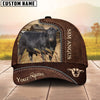 Uni Black Sim Angus Customized Name Leather Pattern Cap