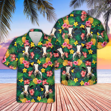 Uni Holstein Summer Pattern 3D Hawaiian Shirt