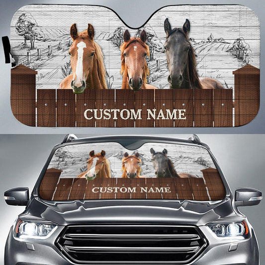 Uni Horse Farming Custom Name 3D Sun Shade