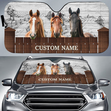 Uni Horse Farming Custom Name 3D Sun Shade