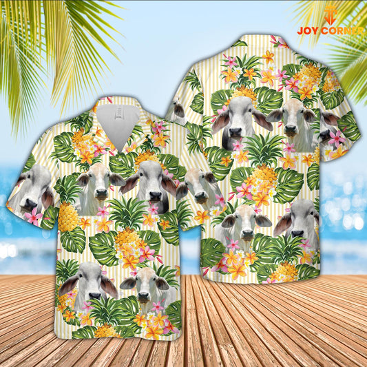 Uni Brahman Pineapple Pattern Hawaiian Shirt