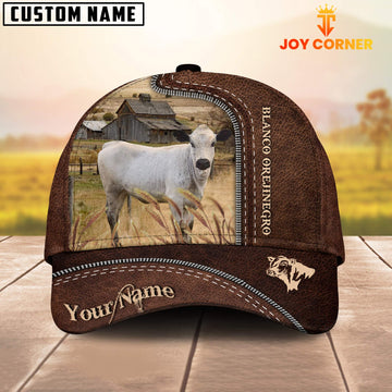 Uni Blanco Orejinegro Customized Name Leather Pattern Cap