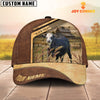 Uni Black Baldy Cattle Customized Name Brown Farm Cap