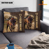 Uni Bison Custom Name Leather Pattern Pillow Case
