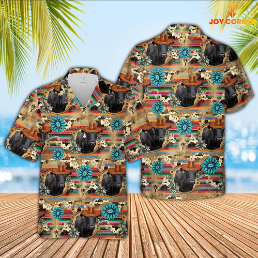 Uni Dexter Cowboy Pattern 3D Hawaiian Shirt