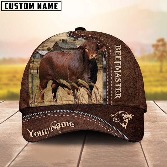 Uni Beefmaster Customized Name Leather Pattern Cap
