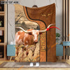 Uni Personalized Name Texas Longhorn Premium Brown Pattern Blanket