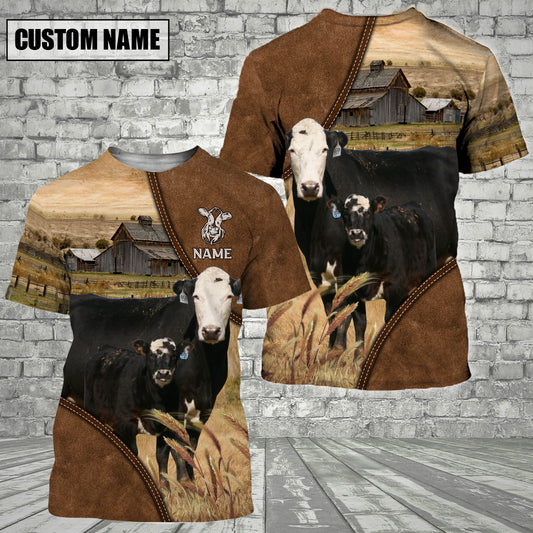 Uni Black Baldy Barn Farm Customized Name 3D T-Shirt
