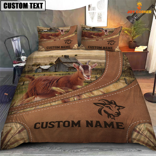 Uni Custom Name Goat On Farm Bedding Set