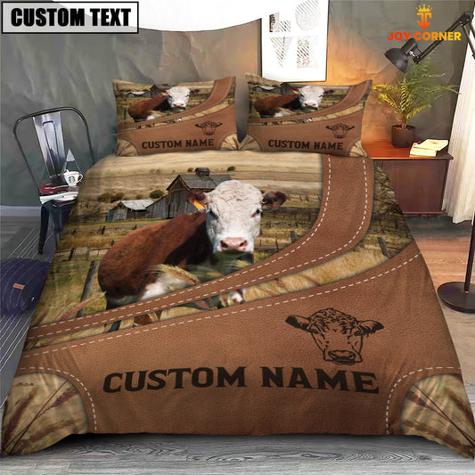 Uni Custom Name Hereford On Farm Bedding Set