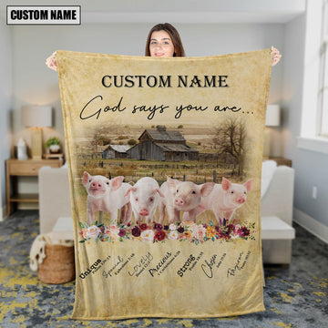 God Says You Are - Uni Personalized Name Pig Blanket