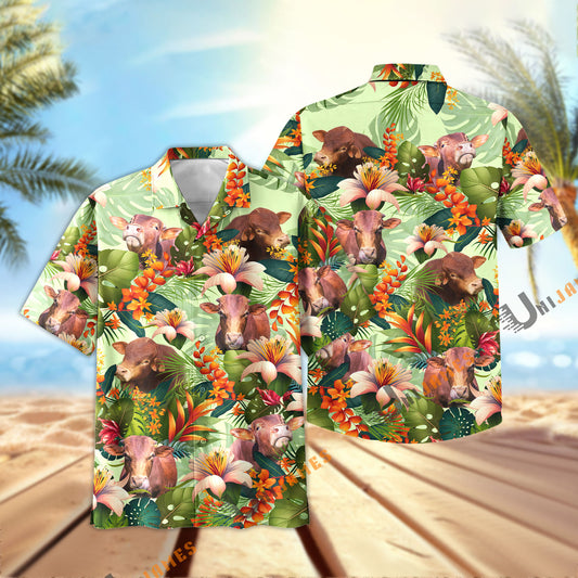 Uni Beefmaster Cool Summer Mint Pattern Hawaiian Shirt