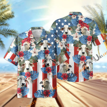 Uni Brahman US Flag Vintage 3D Hawaiian Shirt