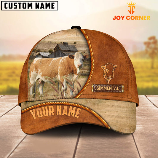 Uni Custom Name Simmental Leather Pattern Cap TT12