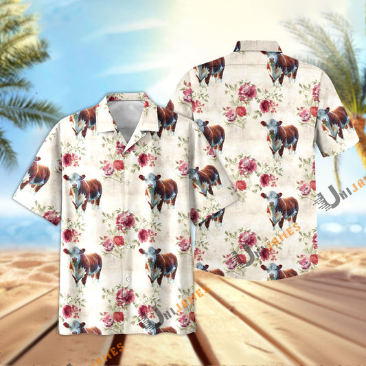 Unique Hereford Floral Vintage Pattern Hawaiian Shirt