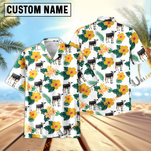 Uni Holstein Summer Flamigo Flower Hawaiian Shirt