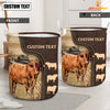 Uni Santa Gertrudis Custom Name Leather Pattern Laundry Basket