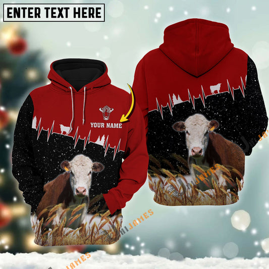 Uni Personalized Name Hereford Xmas Hoodie