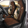 Uni Brahman Personalized Name Leather Pattern Car Seat Covers Universal Fit (2Pcs)