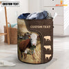 Uni Hereford Custom Name Leather Pattern Laundry Basket