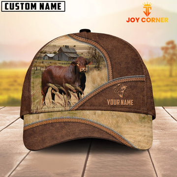 Uni Beefmaster Zipper Leather Pattern Customized Name Cap