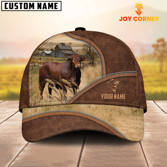 Uni Beefmaster Zipper Leather Pattern Customized Name Cap