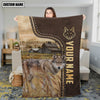 Uni Personalized Name Coyotes Leather Pattern Blanket