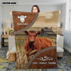 Uni Personalized Name Red Angus Faith Family Farming Blanket