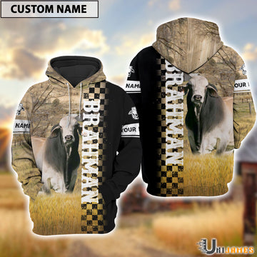 Uni Personalized Name Brahman Day & Night On The Farm 3D Hoodie